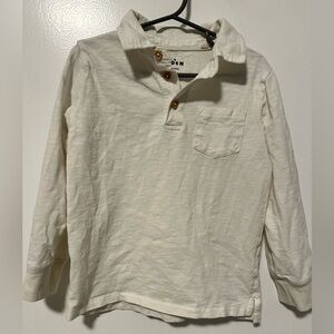 Mini Biden Long Sleeve Polo Shirt in White size 6/7
